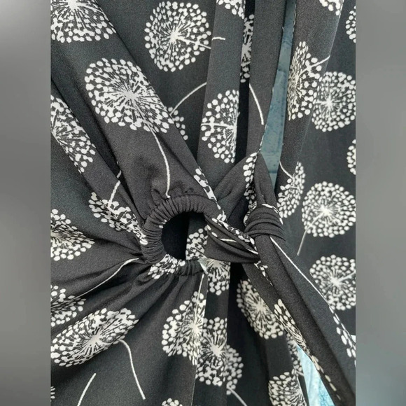 CHIARA BONI LA PETITE ROBE Abstract Dandelion Flowers Pattern wrap dress 42/6 - Picture 9 of 14